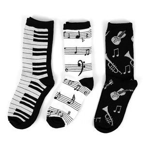 3 pairs Women's Music Theme Novelty Socks